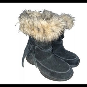 Sorel Nothern Lite Tall Womens Black Suede Insulated Winter Boots Size 7.5